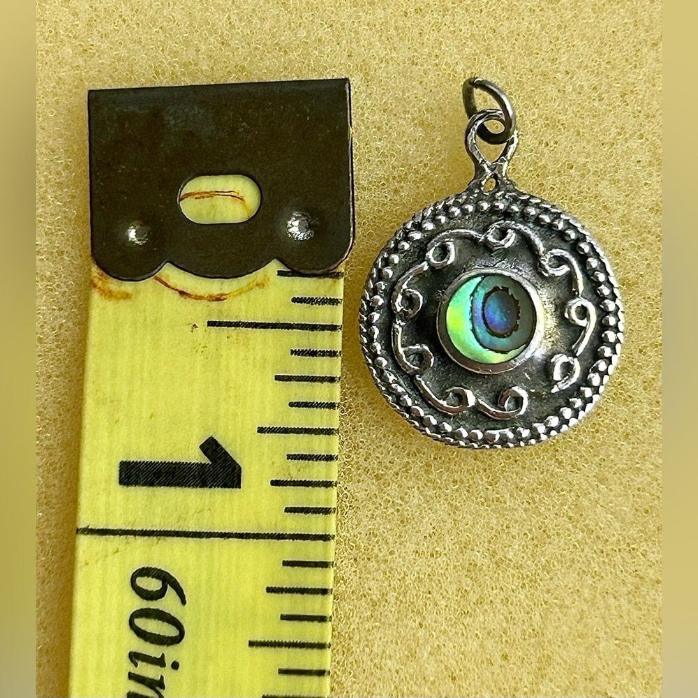 Sterling Silver Pendant With Abalone Inlay - image 8